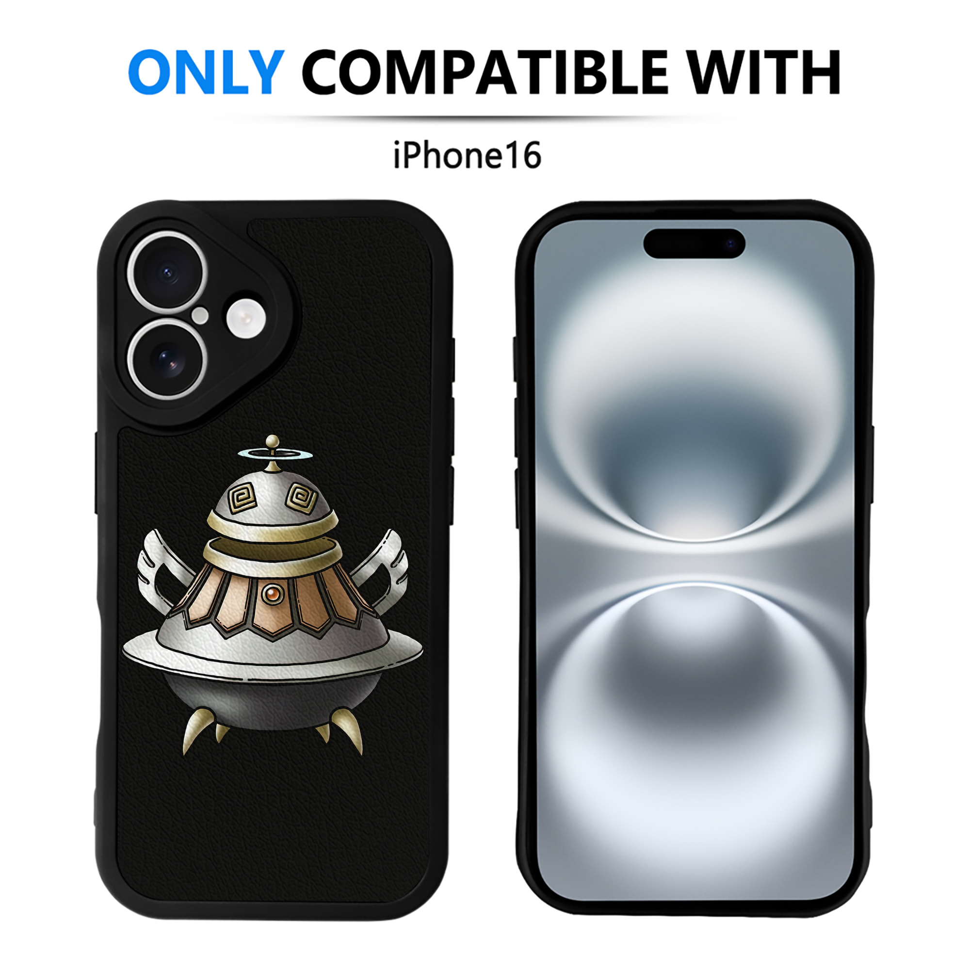 （画像用） ドラゴンクエスト Doragon Kuesuto Dragon Quest 【iPhone 16シリーズ対応】シリコンスマホケース（レザー調） 材質：シリコン